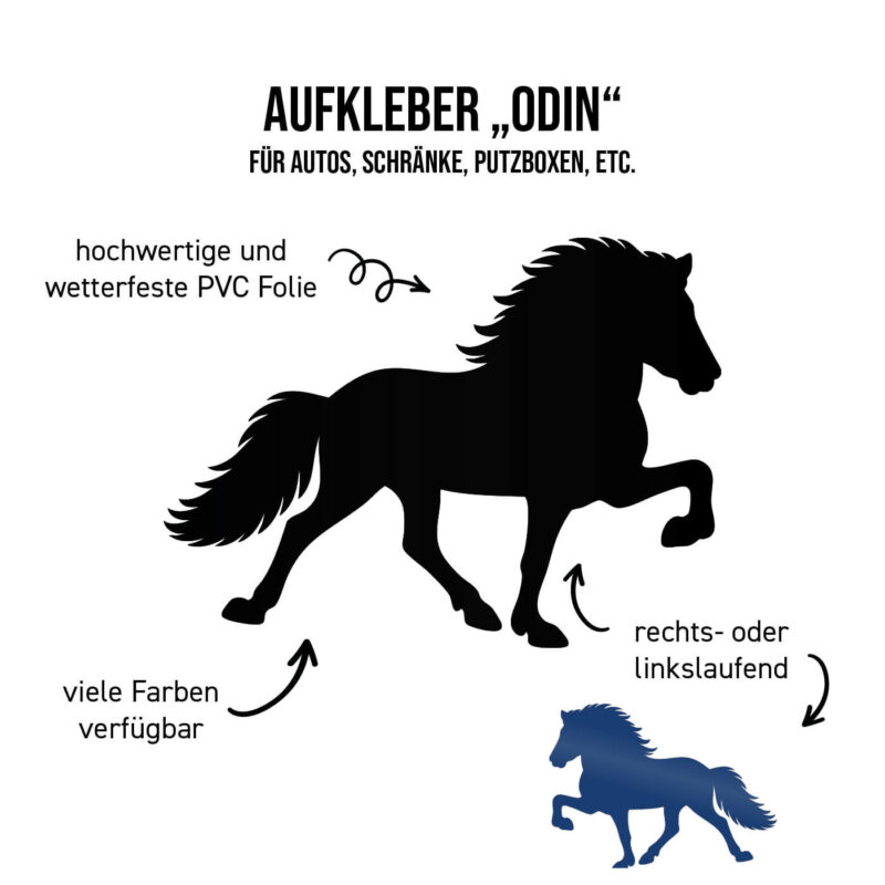 Islandpferde Aufkleber "Isländer Odin" - verschiedene Größen und Farben